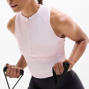 Athleta Cross Train Light Pink Zip Tank XL